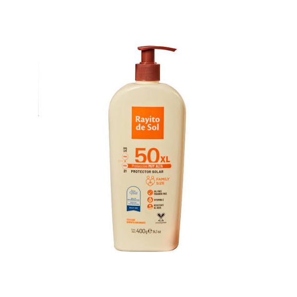 RAYITO DE SOL PROTECTOR SOLAR FPS50 FAMILY SIZE 400G