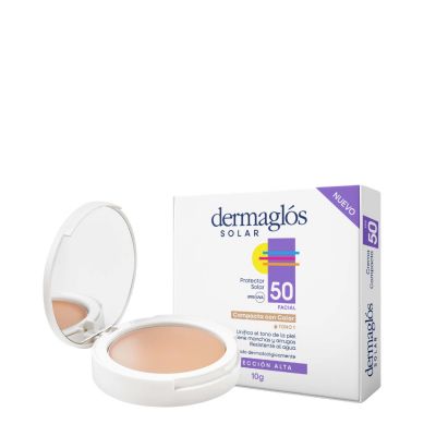 Dermaglós Protec Solar Facial Crema Compacta FPS50 con Color Tono 1 10 g